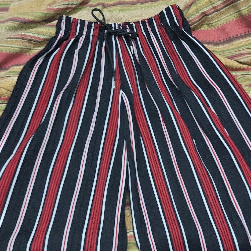 Striped Wide-Leg Pants